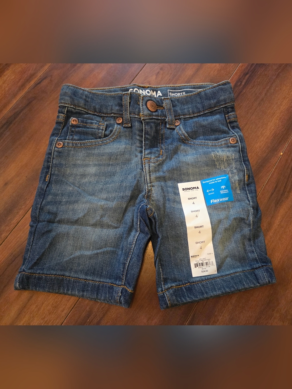 NWT Boy's Sonoma Blue Denim Shorts Size 4 Flexwear